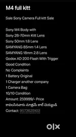 Sale Sony M4 Camera Full kitt Sale