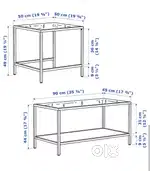 Tea Poy/Coffee table IKEA Nest of tables, Set of 2, black with glass
