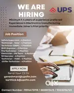 HVAC Technician , Electrical PM technician, Machanical PM technician,