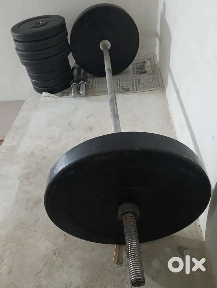Sx fitness home Gym set combo Rubber weight steel Rod Dumbbell RodNuts
