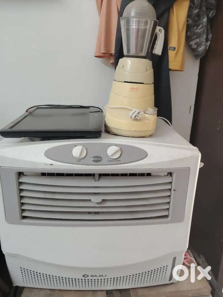 Bajaj cooler with stand, jyoti grander mixer,or Haier 14inch led