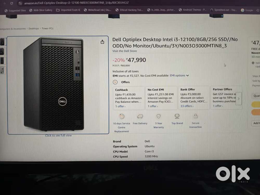 Dell optiplex 3000MT pc for sale used only 1 month