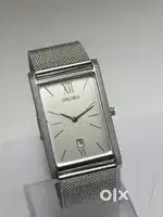 Seiko Slim Tank With Date Silver Dial With Metal Strap Wrist Watch