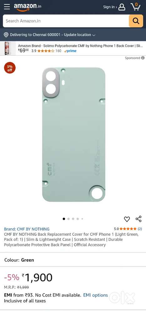 Nothing Cmf phone 1 Back panel original