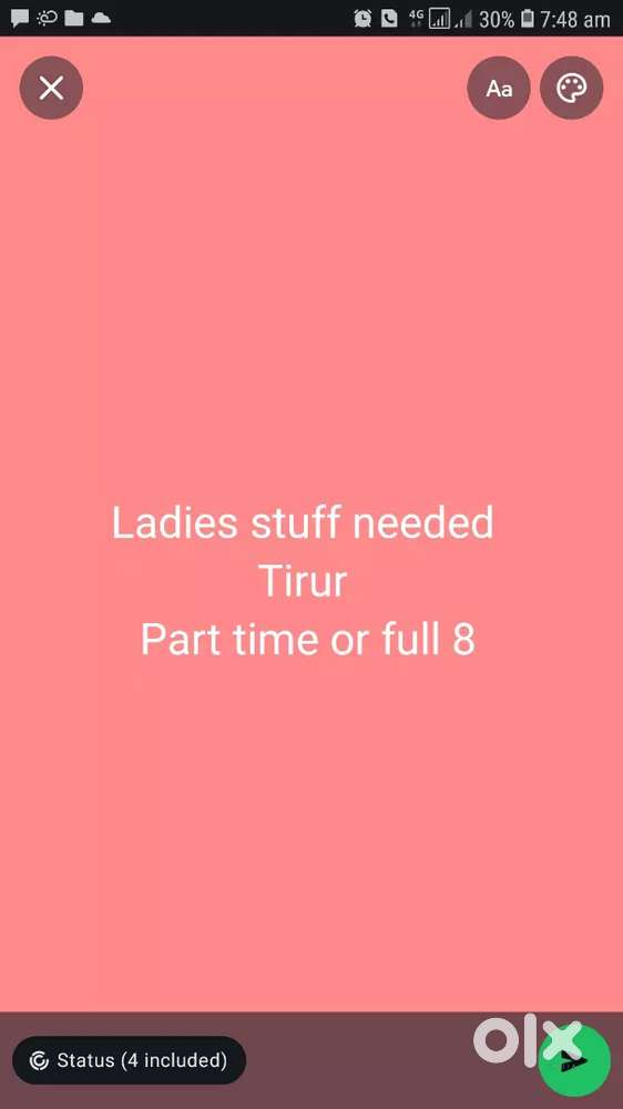 Ladies job vacancy in tirur