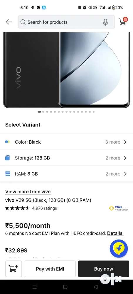 Vivo v29 5g bill box charger only 1 day old