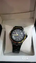New watch titan quartz multifunction black dial stainless steel