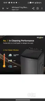 Whirlpool bloom wash 6 months old 9kg machine with warrenty
