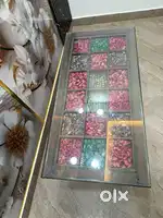 Wooden glass table for living room