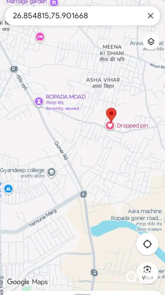 200 वर्ग गज का प्लॉट खातीपुरा रेलवे स्टेशन के पास जगतपुरा।