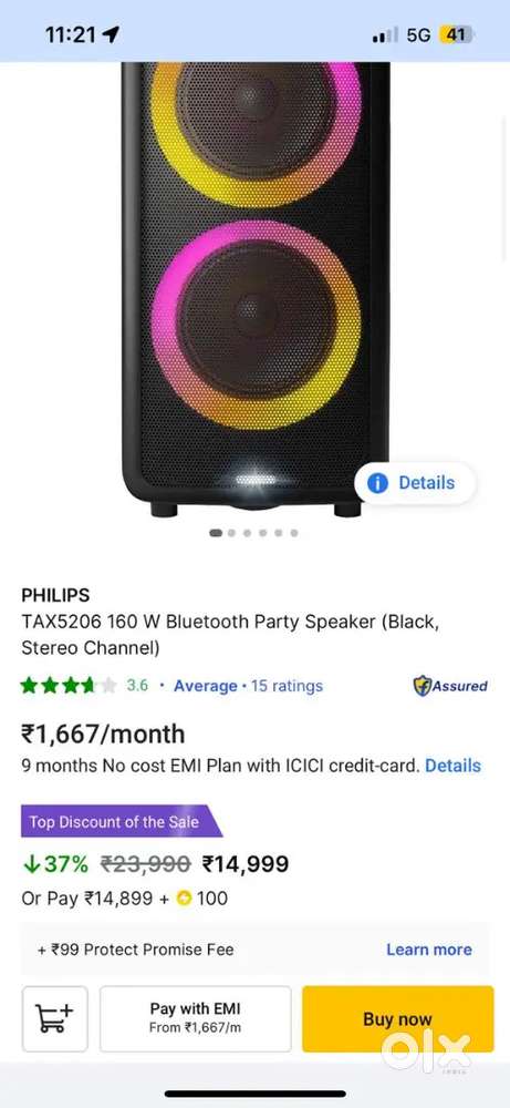 Philips tax5206 160 w bleutooth party speaker