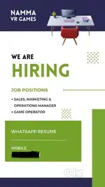 12th Pass Girls Wanted for VR Game Operator at BSR Mall Thoraipakkam!