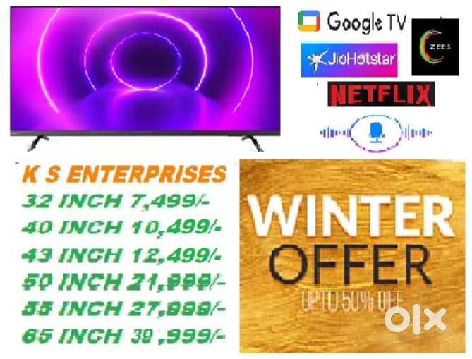 65 INCH SMART, ORIGNAL 4K,VOICE COMMAND,BLUE TOOTH LED IN 39,999/-ONLY