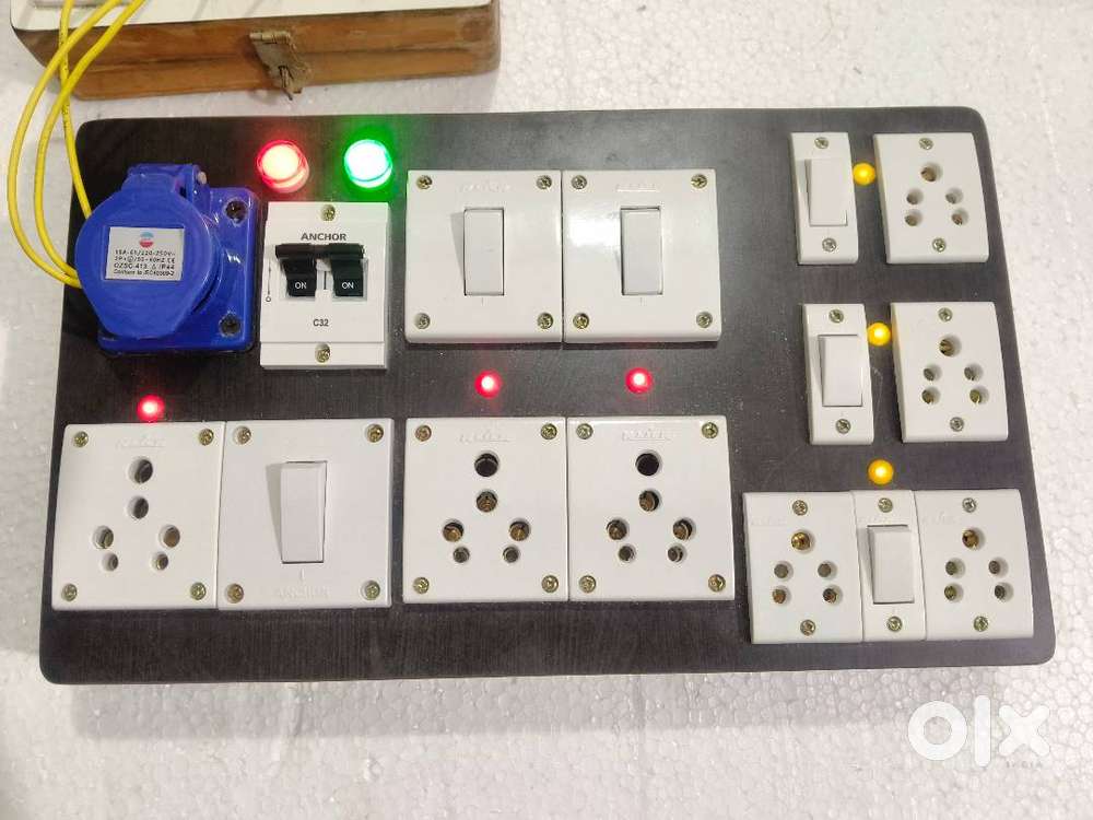 Extension Wooden Made Domestic 16A/32A/63A DJ Schuko Sockets Board LED