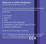 Multiple Positions at HAVe Developers