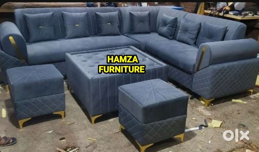 HAMZA FURNITURER NEW DESIGNER STYLISH LOOK PLYWOOD L shape sofa set
