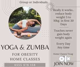 Yoga & Zumba home classes for Obesity / Over weight. with in Vizag