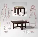 Coffee table with 4 cushion stools, occupies less space