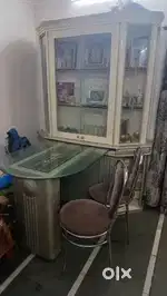 Showcase with attached dining table