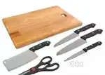 Kitchen knife set with chopping board