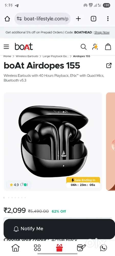 Boat 155 earbuds