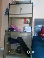 Wooden computer table with 2 cabinets
