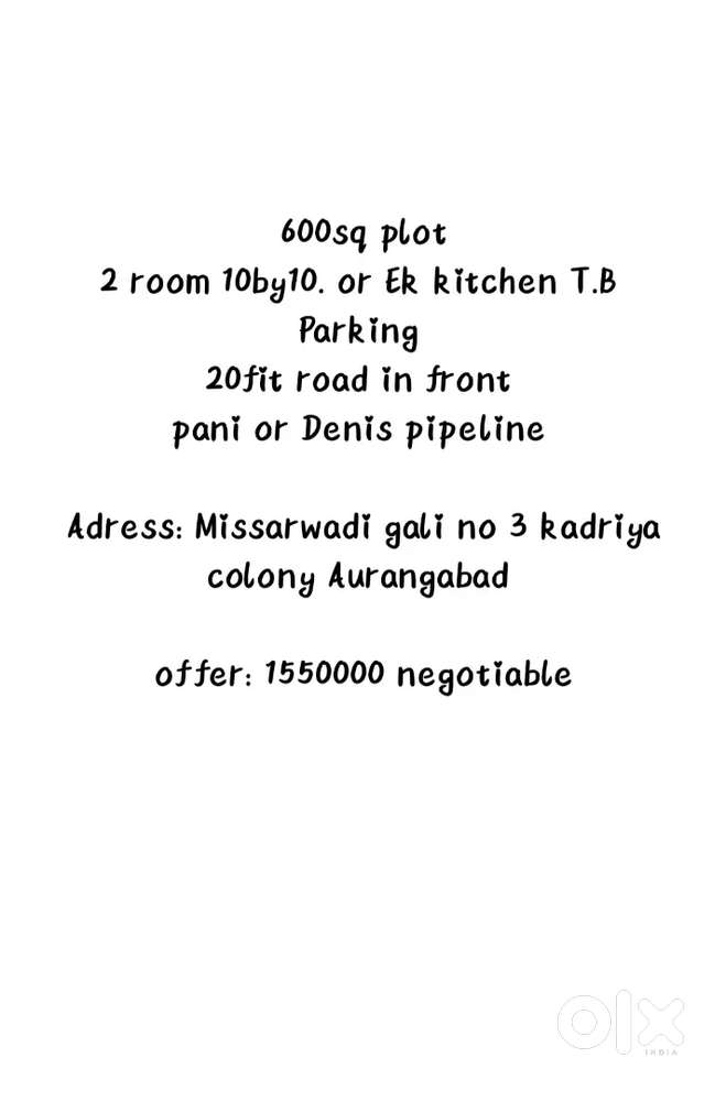 600 sq ft with parking