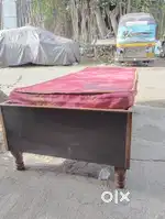 Single wooden bed with storage and mattress