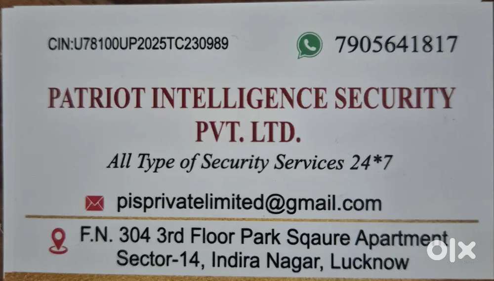 Security Guard Ladke aur Ladkiyo ki avasyakata hai