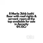 3bhk top floor with a servant room is available for sale in Aerocity