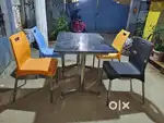 Cafe 4 Seater Table, 3 month only used, Plastic, Steel & Granite stone