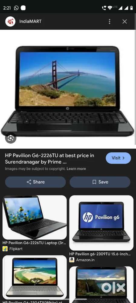 Very good condition ho pavillion g6 5 year old only laptop and charger