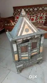Big sized wooden mandir with wall mounting and floor chowki options