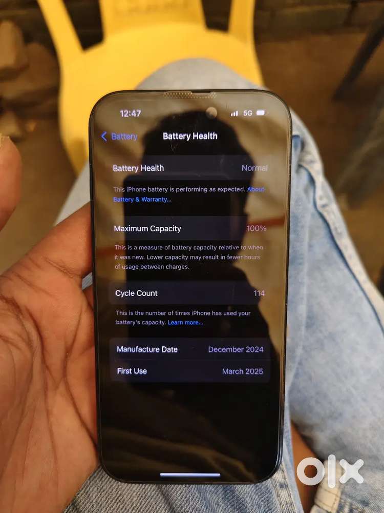 Iphone 15 (128 GB) titanium black with full Insurance