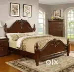 Brand new wooden carving design double bed