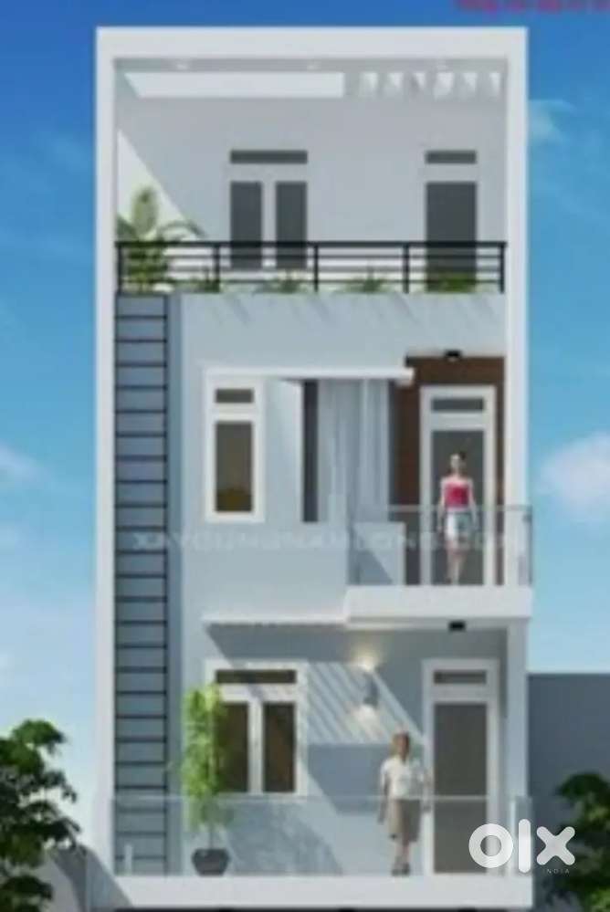 तीन माले का घर है नीचे का पोरसन किराये पे देना है