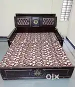 Sofa cum Bed with storage and dining table Italian glass