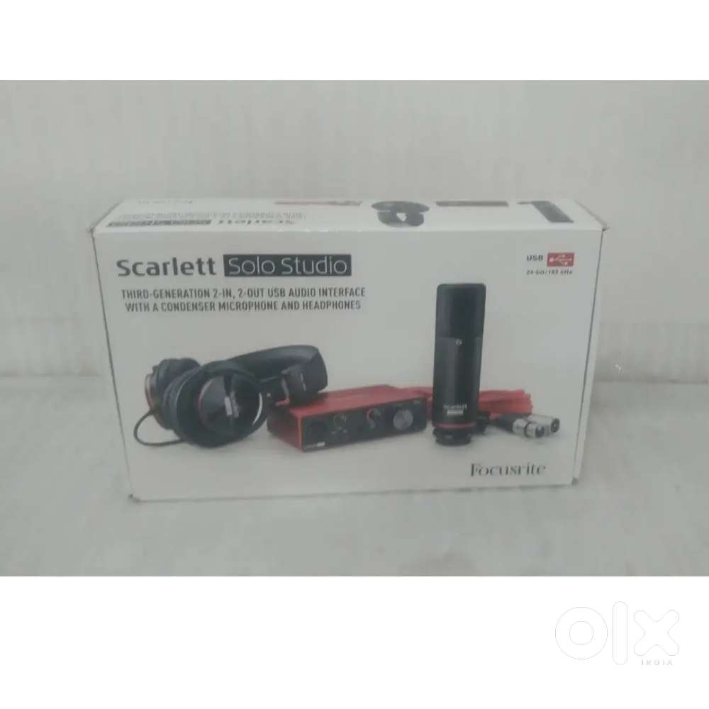 Scarlett's solo studio interface with MIC, HEADPHONE, COMPLETE SETUP