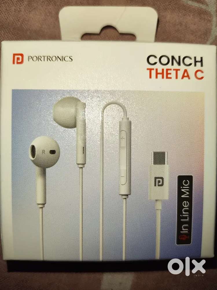 Portronics Conch Theta C in Ear Type C Wired Earphones, White