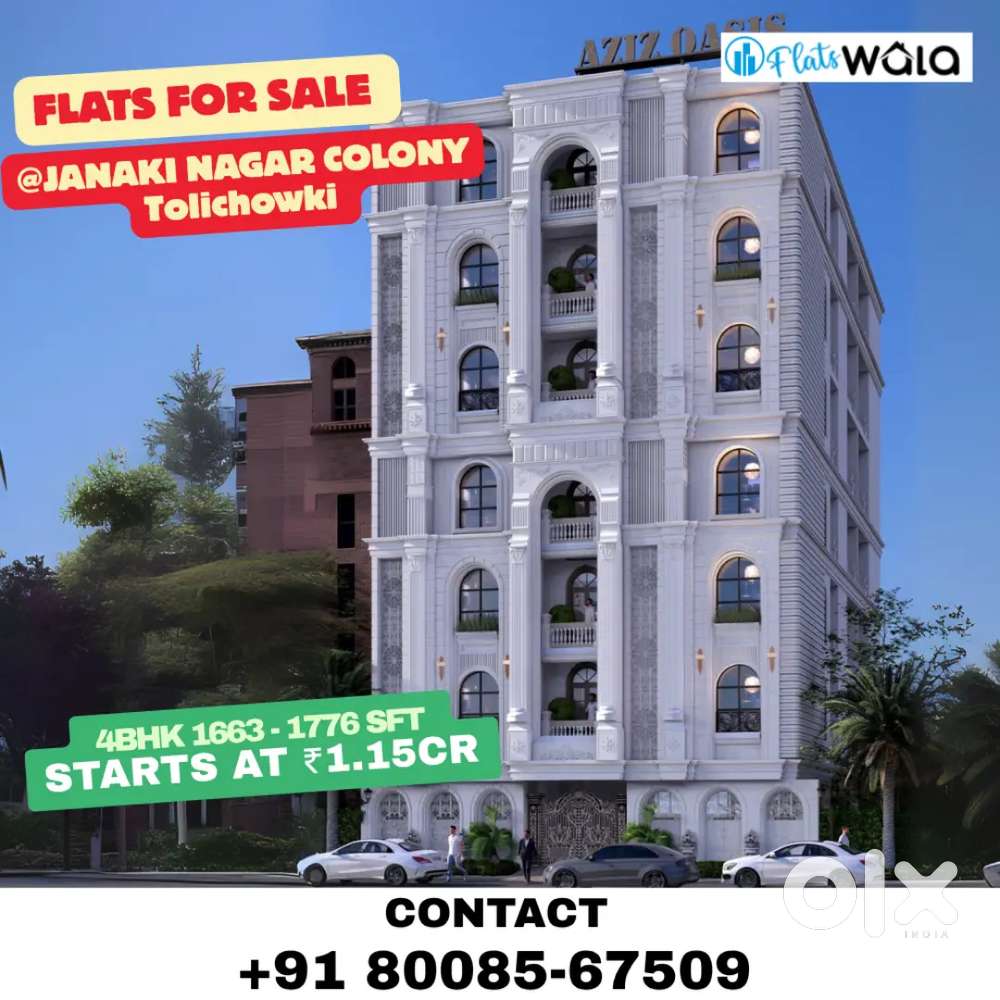 4bhk under construction flats for sale janaki nagar colony Tolichowki