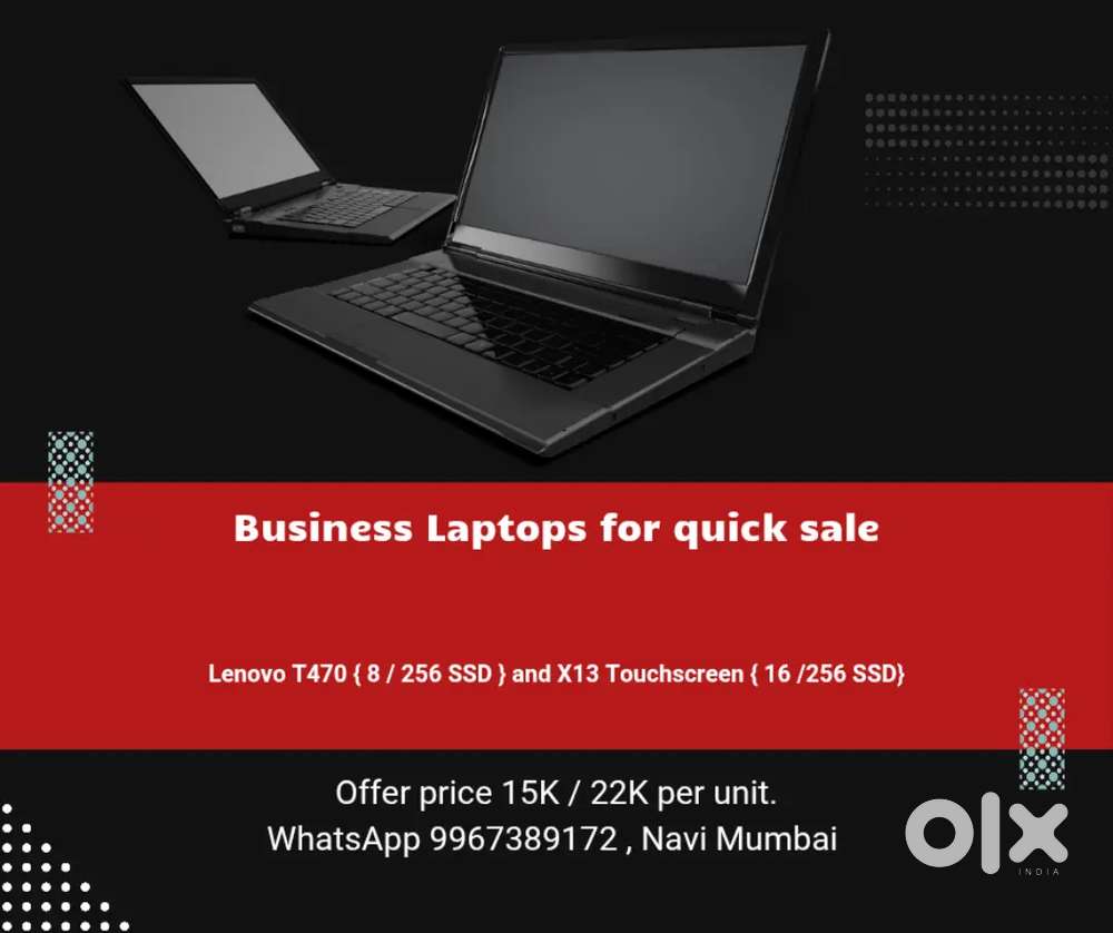 2 Touchscreen Lenovo X13 Laptops for sale