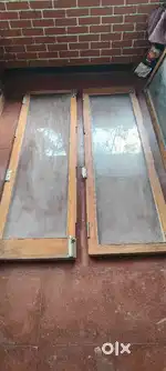 Pure sagwani antique wooden frame glass doors