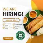 Hiring Cooks (South Indian, Chinese, Italian) + Captains & Waiters