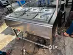 Stainless steel counter with hot water coil