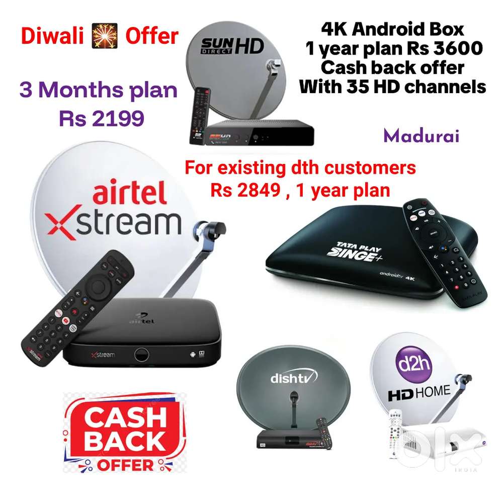 AIRTEL DTH ! TATÀ ! SUNDIRECT ! PLÀY ! DISHTV ! VIDEOCON D2H ! LED TV