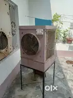 Cooler with exhaust fan and stand