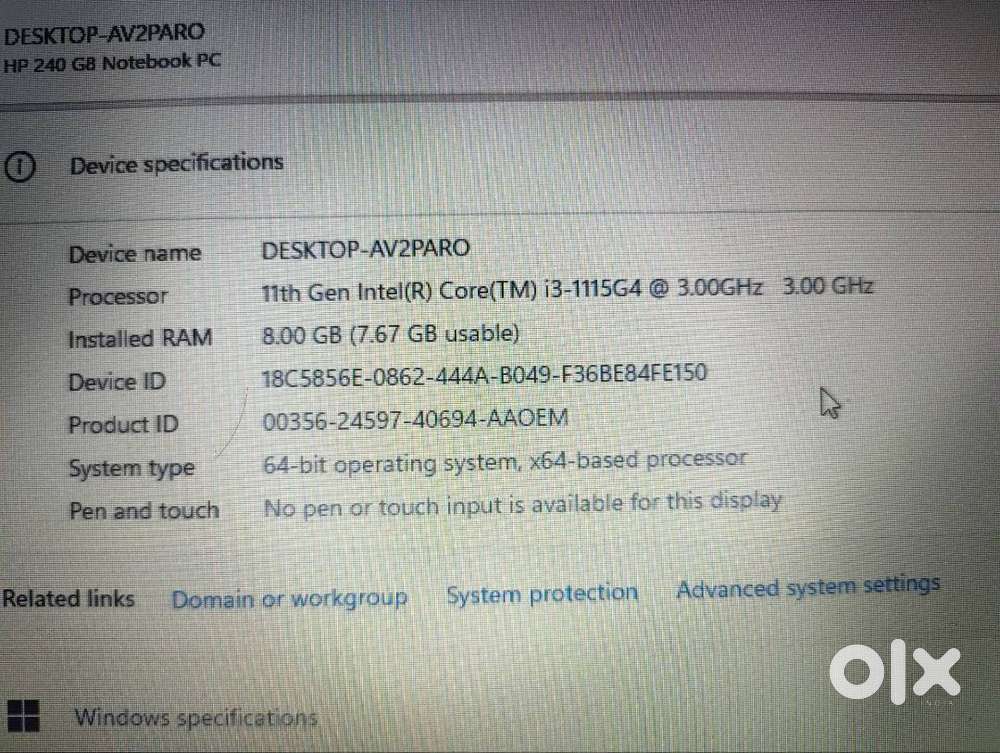 HP 240Gb notebook pc