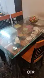 4 seater wood dining table