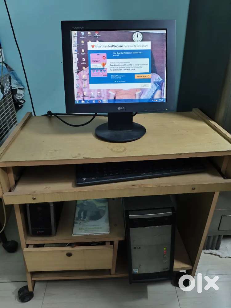 Computer table, CPU,& monitor
