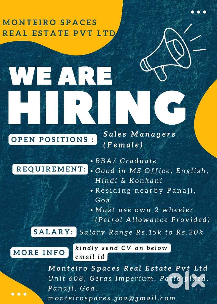 Job Vacancy at Panaji Goa